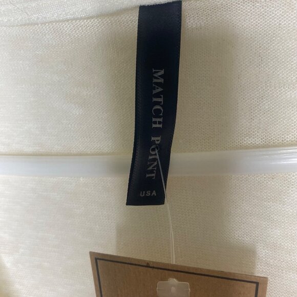 Match Point USA Linen Tunic Womens XL Ivory Cowl Neck Long Sleeve Tunic Top W/ P - Picture 2 of 9